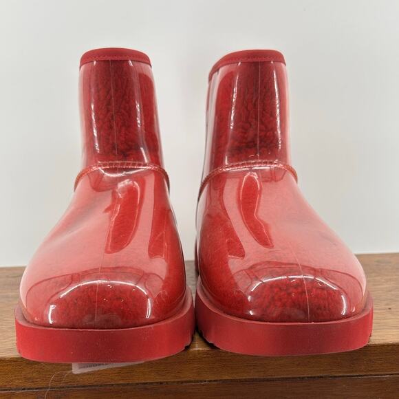 UGG Classic Mini Clear Red NEW $160 Waterproof Red Size W 11 - Picture 4 of 9